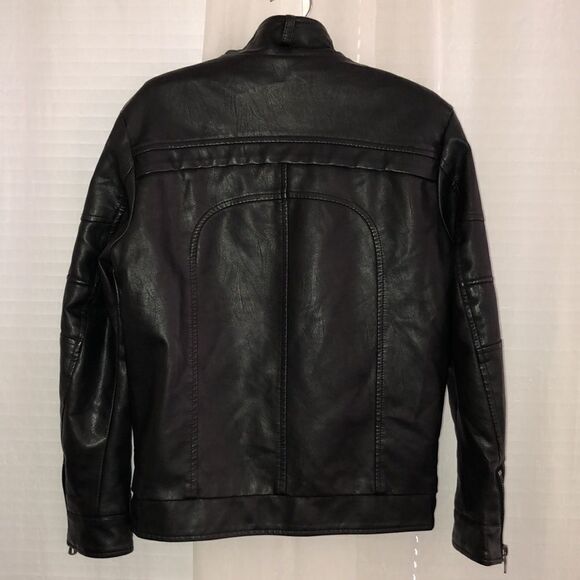 SK M Autumn Faux Leather Lined Moto Jacket with Studs - Picture 3 of 16